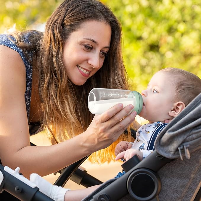 Momcozy Soft Baby Nipple Premium Natural Flow Silicone for Wide-Neck Bottles, BPA-Free, Perfectly Compatible with Momcozy Breast Milk Cooler, Medium (Pack of 2)