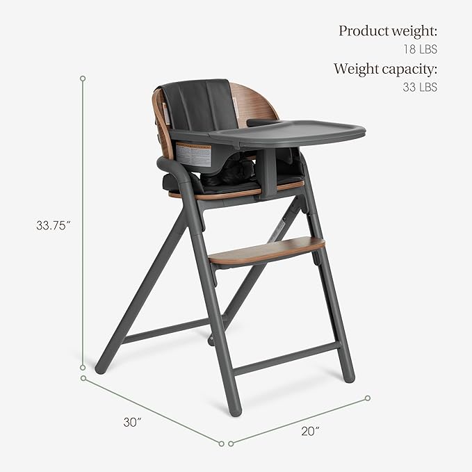 Evolur Step and Savor Baby High Chair, Converts to Adult Stool, 5 Position Adjustable Height and Footrest Positions Portable High Chair, Removable Tray, Easy to Clean and Removable Cushion