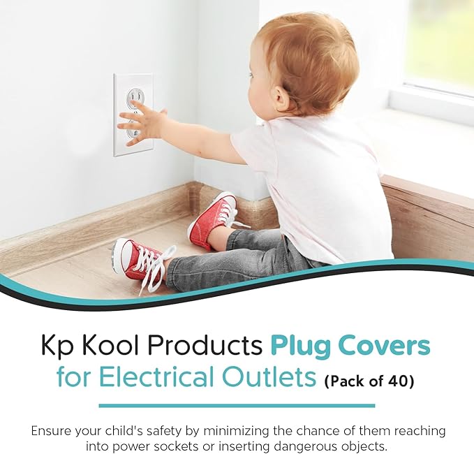 KP KOOL PRODUCTS Plug Covers for Electrical Socket Outlets Covers for Baby Proofing - Safety Plug Covers for Child's Protection - Pack of 40