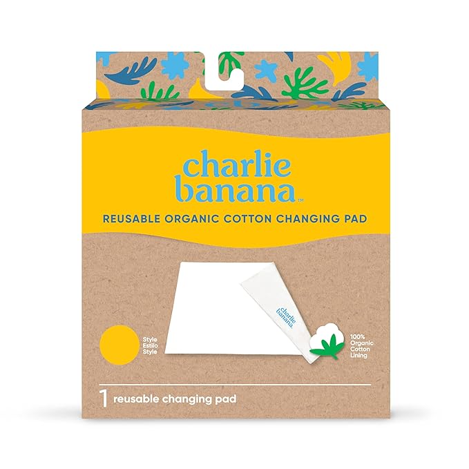 Charlie Banana Baby Reusable and Washable Ultra Soft Cotton Changing Pad, Yellow