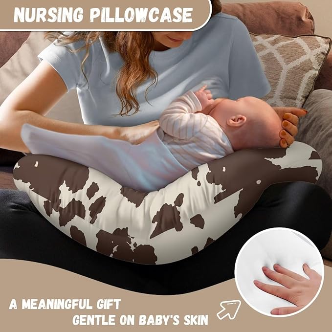 Cow Hide Print Nursing Pillowcase Nursing Pillow Cover Cuddle Pillow Slipcover Detachable Nursing Pillow Protective Baby Feeding Baby Essentials