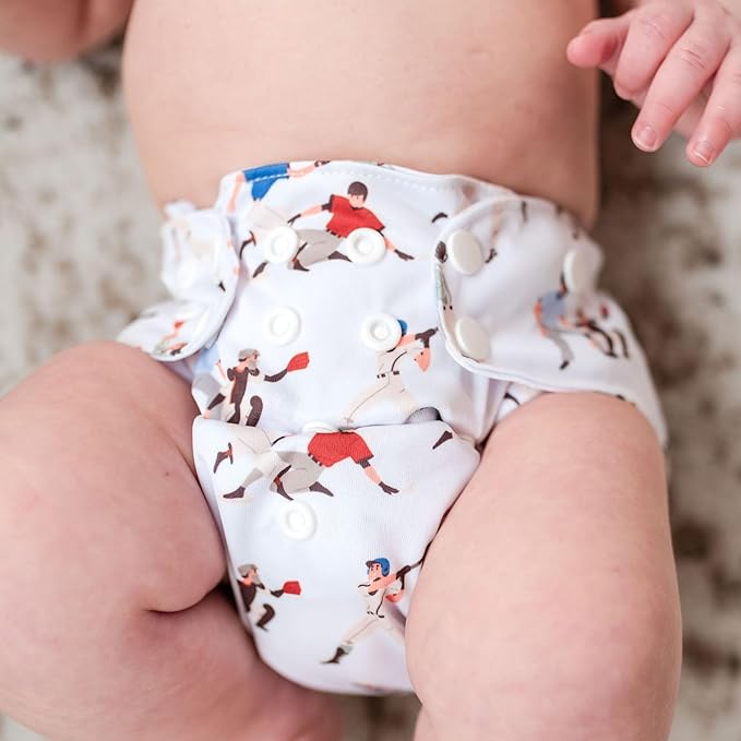 Sprout Pocket Cloth Diaper – Adjustable & Reusable Cloth Diaper with 1 Insert – Soft, Washable, Leakproof (Ball Park)