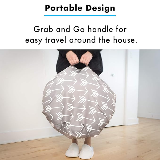 Removable Cover for Newborn Baby Lounger/Water Resistant/Soft and Comfy/Hypoallergenic/Premium Quality/Easy Cleaning/Grey Arrow (Lounger Pillow Not Included)