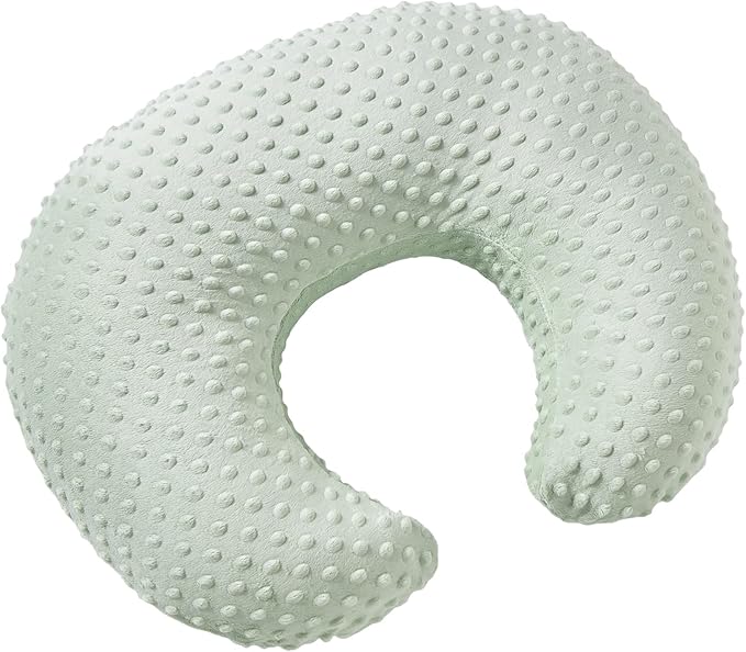 Nursing Pillow and Positioner with Cover for Breastfeeding and Bottle Feeding, Propping Baby, Tummy Time, Baby Sitting Support, Awake-Time Support (Green, 22" x 17.7" x 5.9")