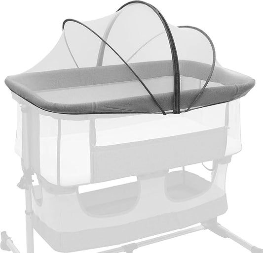 Bassinet Cover for Cats, Mosquito Net Cover, Two-Way Zipper Bassinet Cover for Cats, Keep Bugs Out for Baby, Breathable Baby Mosquito Net for Bassinet White