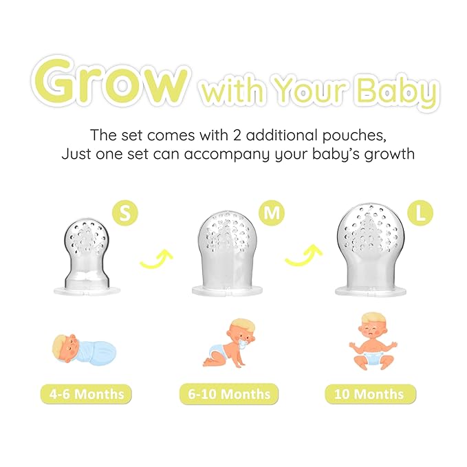 Baby Teething Relief teether, Breast Milk Popsicle Mold for purees .Silicone Baby Fruit Food Feeder for Safe Infant Self Feeding, BPA Freefor 3 Month+, (Light Grey)
