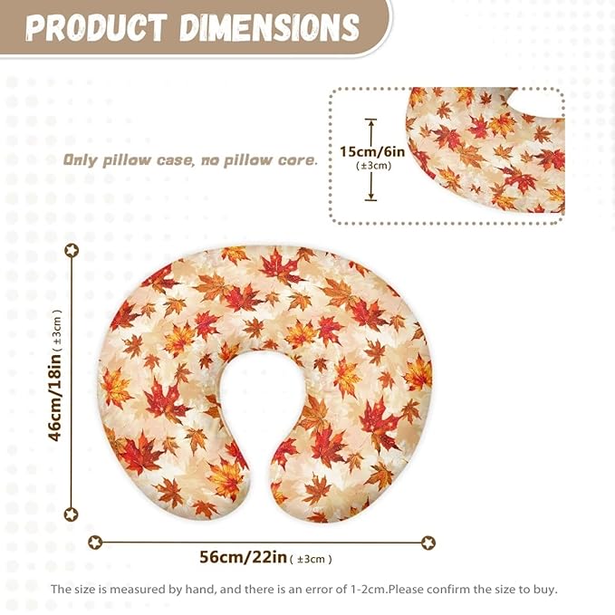 Thanksgiving Maple Baby Girls Boys Nursing Pillow Cover Baby Breastfeeding Slipcover Newborn Safety and Comfy Cover Baby Mom Essentials, 1 Pack