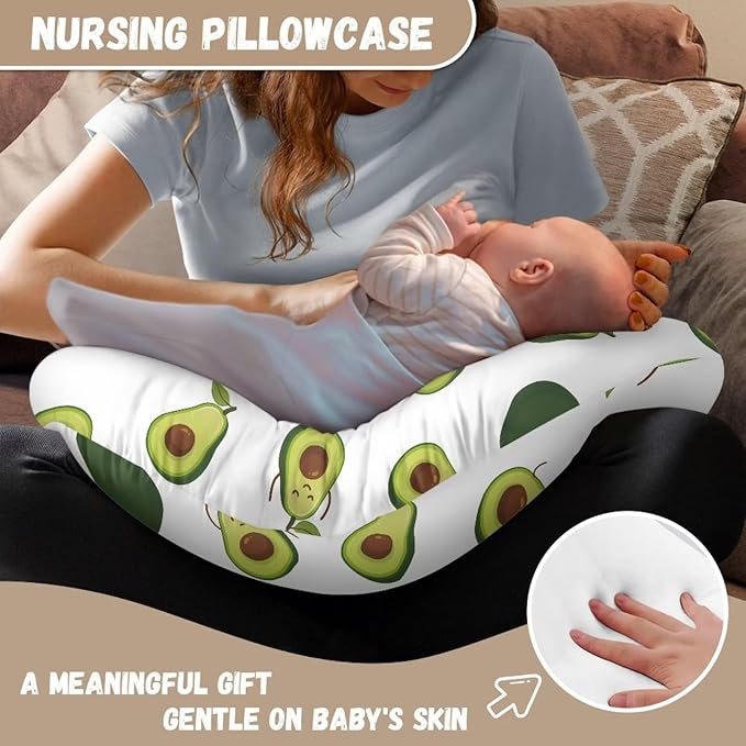 Avocado Nursing Pillow Case 1 Pack for Breastfeeding Pillow Nursing Covers Pillow Slipcover Pillowcase Stretchy Comfortable Breast Feeding Pillow Slipcover Cover Only