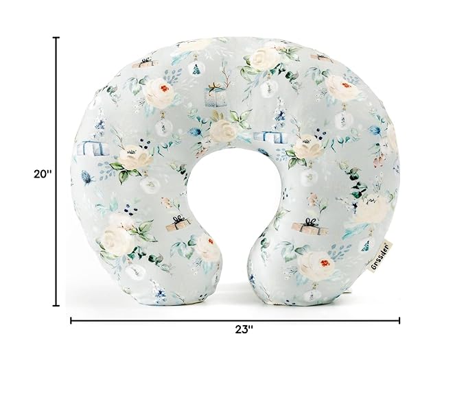 GRSSDER Nursing Pillow Cover, Stretchy Soft Minky Fabric Covers, Fit Most Nursing Support Pillows for Breastfeeding, Comfortable Safe Pillow Cover