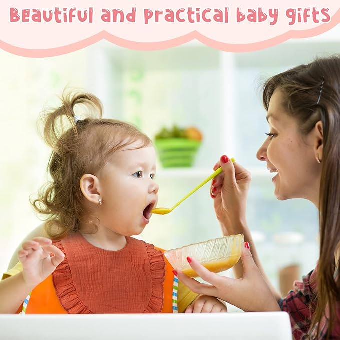 Kenning 18 Pcs Muslin Drool Baby Bibs Ruffle Absorbent Bib with Snap Button Boy Girl for Drooling Teething Infant Newborn
