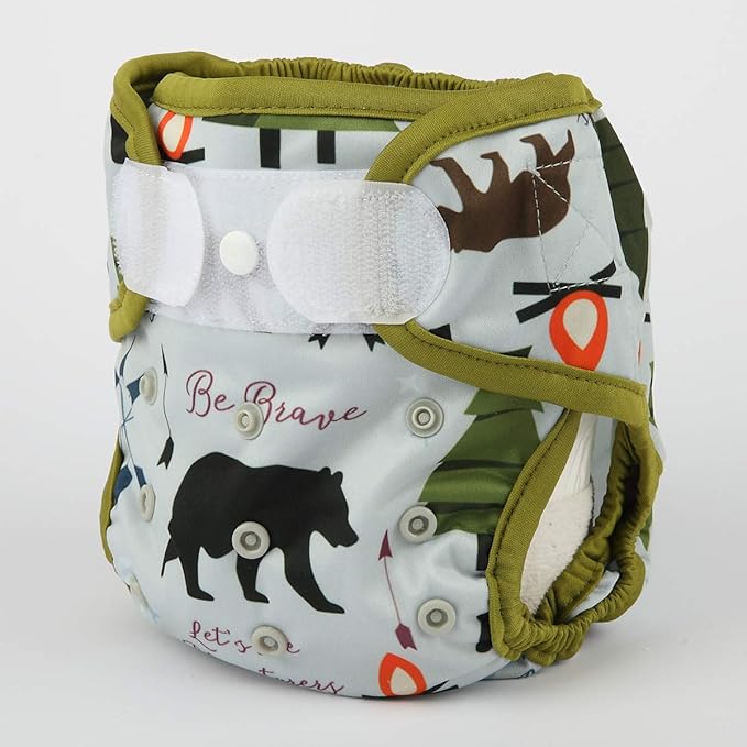 Baby Cloth Diaper Cover Nappy Hook and Loop Double Gusset for Boys (Be Brave)