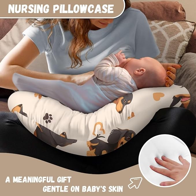 Dachshunds Baby Nursing Pillow Cover Ultra Soft Comfortable Newborn Nursing Pillow Case Stain Resistant and Scratch Resistant