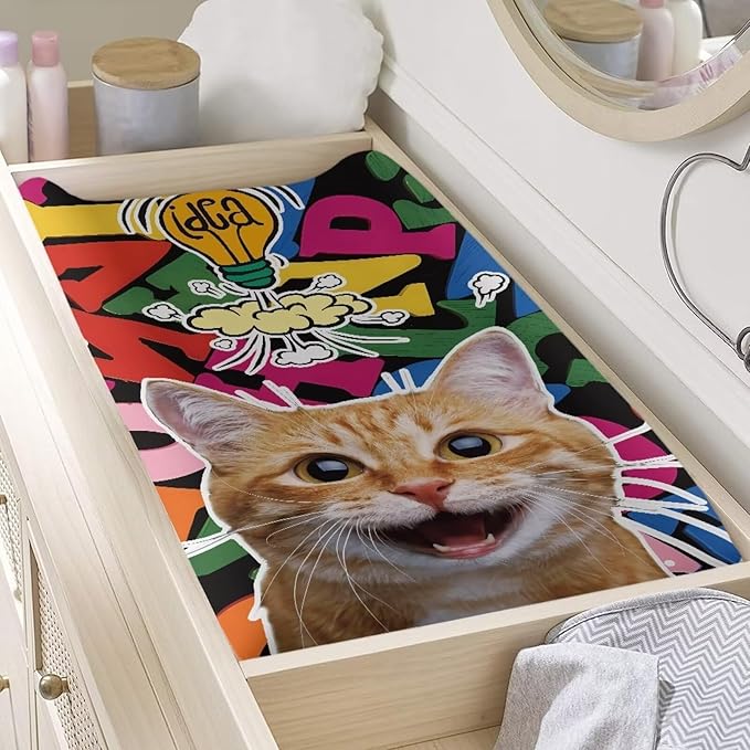Cat Changing Pad Cover Waterproof Sheet Crib Mat Breathable Lightweight Diaper Changing Cover Comfy Cozy Changing Table Cover Infant/Toddler