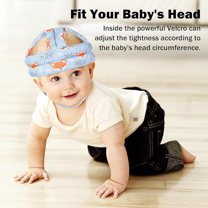 Baby Head Protector for Crawling Walking, Baby Helmet Adjustable No Bumps and Soft Cushion, Infant Safety Cap for Kid Learning to Walk
