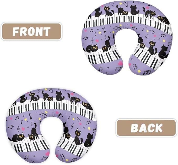 Musical Graphic Pattern Feeding Pillow Cover Breastfeeding Pillow Slipcover for Newborn Girls Boys Soft Nursing Pillow Case Skin-Friendly U-Shaped Hidden Zipper Design