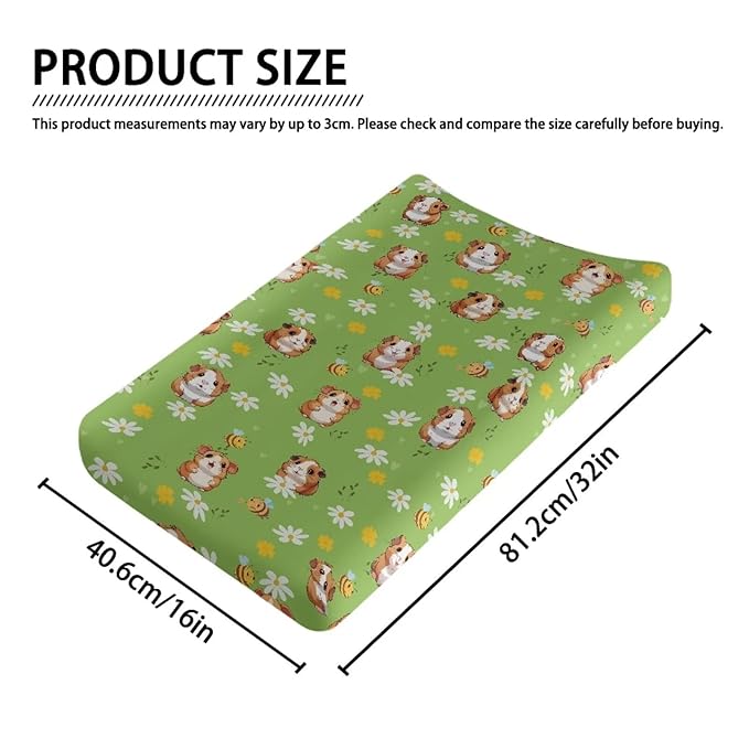 Hamster Baby Changing Pad Cover Bee Soft Stretchy Diaper Changing Table Pad Cover for Girls Boys Breathable Nursery Cute