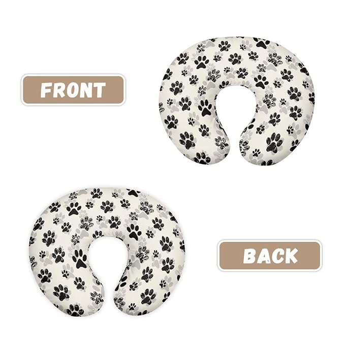 Paws Pillow Cover for Infant Snug Breathable Breastfeeding Pillow Slipcover for Bottle Feeding, Nursing Pillow Case Fit Standard Nursing Pillows