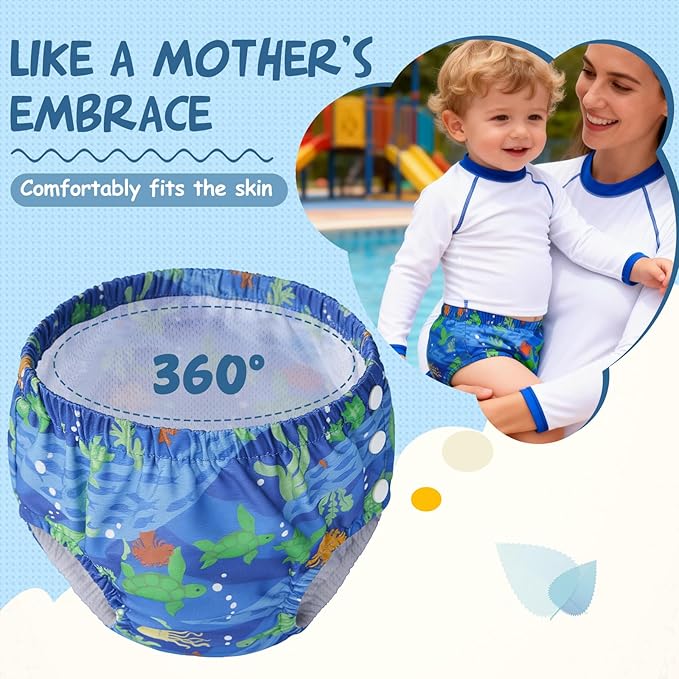 Durio Reusable Swim Diapers Washable Baby Swim Diaper Unisex Infant Toddler Swimming Diapers