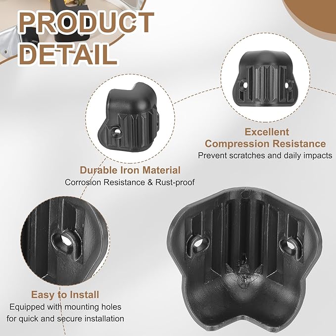 uxcell 8 Pcs 1.46" x 1.46" Speaker Corner Protectors, Plastic Right Angle Protector Thickening Speaker for Cabinet Guitar Amplifier Stage Speakers, Black