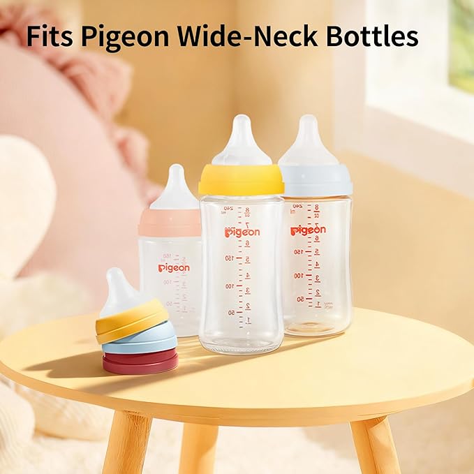 Pigeon Wide-Neck Baby Bottle Replacement Collar - Random Color Shipment (1 Pack), Leak-Proof Screw Ring, BPA-Free Food-Grade Plastic, Durable, 10 Vibrant Colors (No Color Selection)