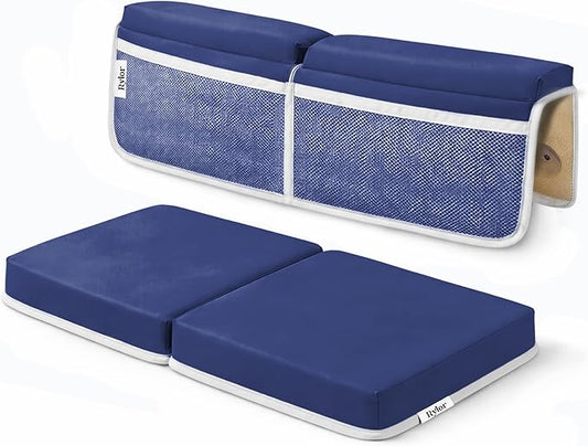 Rylor Premium Baby Bath Kneeler Mat & Elbow Rest Pad Set – Comfortable Bath Kneeler and Elbow Kneeling Rest Pad for Parents, Extra Long 26'', 2.4'' Thick, Non-Slip Support for Easy Bath Time (Blue)