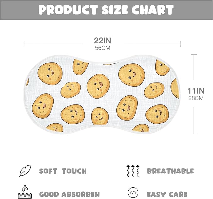 vvfelixl Muslin Burp Cloths Potato Baby Baby Washcloths for Baby Girl Boys 2 Pack