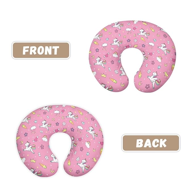 Cartoon Horse Nursing Pillow Cover Soft Neutral Breastfeeding Pillow Slipcover Durable Removable Nursing Pillow Case for Baby Boy Girl