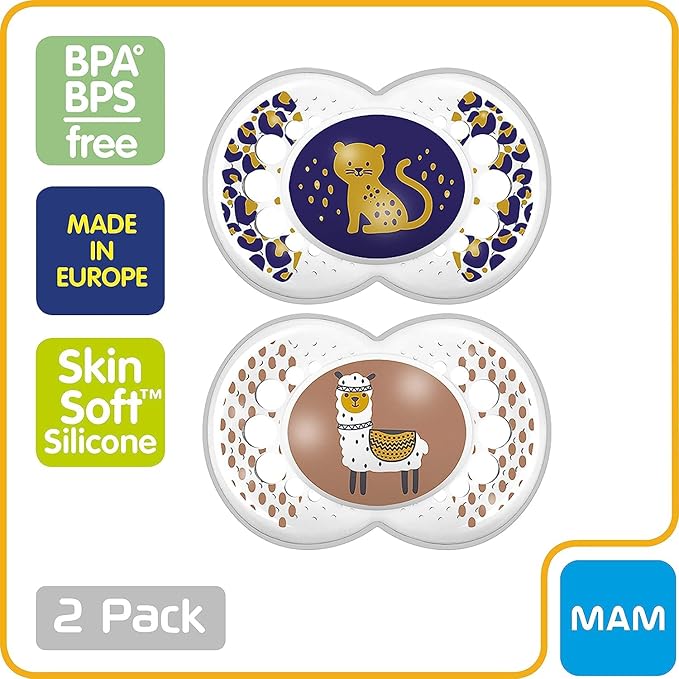 MAM Original, Nipple Shape Helps Promote Healthy Oral Development, 2 Pack, 16+ Months, Lamb