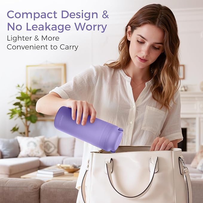 Momcozy Portable Breast Milk Cooler for Travel, 24H Ice-Free Cooling Breastmilk Storage Bottles Container, 12oz Leak Proof Outdoor Small Freezer, Baby Breastfeeding Essential for New Moms