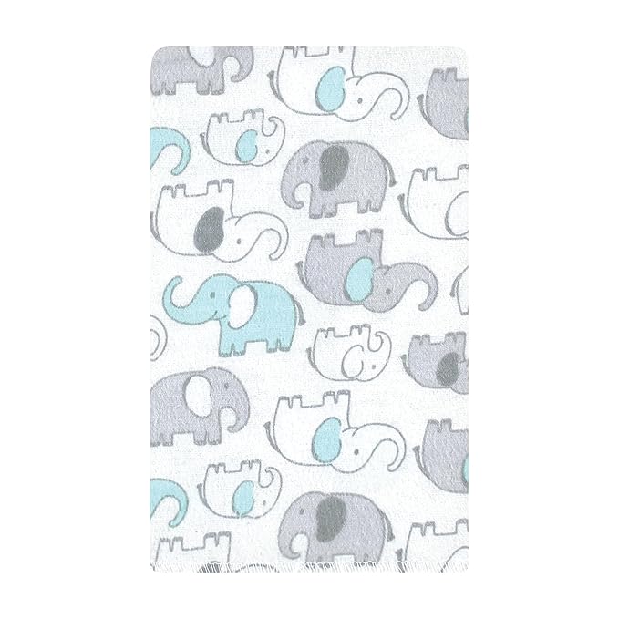 Hudson Baby Unisex Baby Cotton Flannel Burp Cloths, Neutral New Elephant 10-Pack, One Size