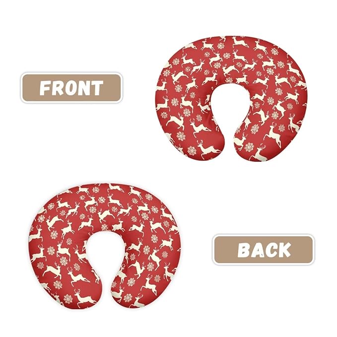Nursing Pillow Cover for Breastfeeding Pillow, Christmas Deer Nursing Pillow Slipcovers, Snug Fits Pillow, Perfect Newborn Choice for Mom or Baby Quick Dry