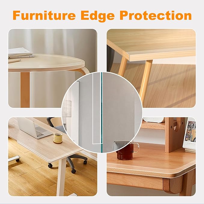 Clear Soft Corner Protectors for Furniture Strip,1.57 in x 13.12 FT,Sharp Edge & Table Bumper,Window Edge,Wall Protector, Soft Corner Guards Safe for Proof,Table Corner Protectors in Family