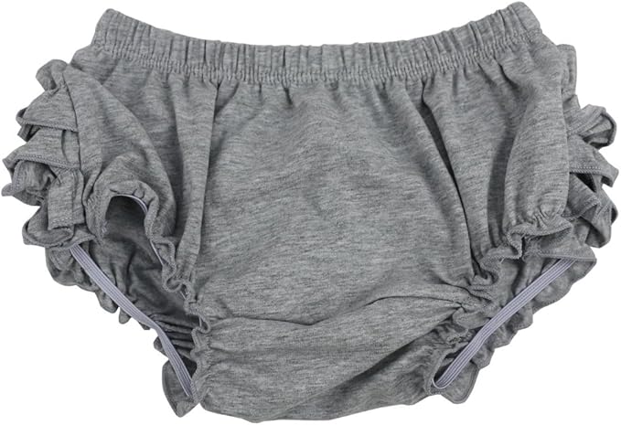 Wennikids Baby Girl's Cotton Shorts and Diaper Cover Bloomers Medium Gray