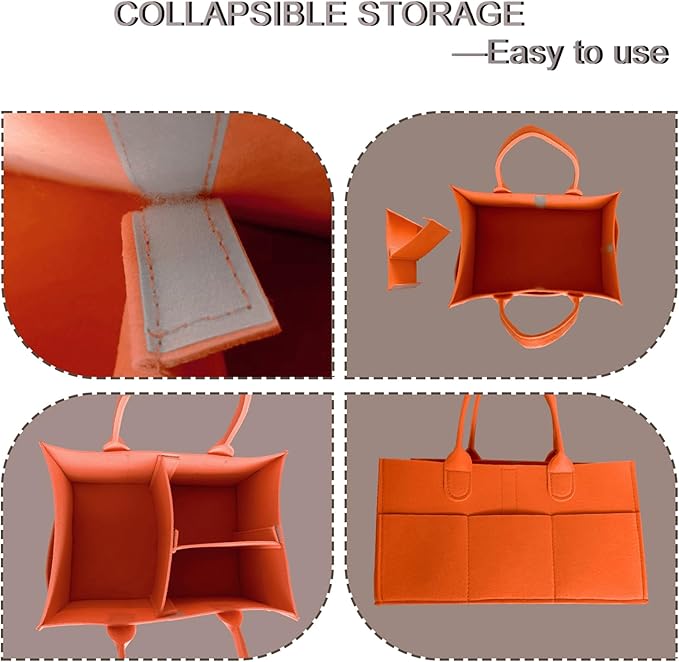 Baby Diaper Caddy is a versatile baby basket designed for nursery storage, car organization, and as a thoughtful gift for baby showers. Perfect for storing diapers and baby wipes. (Orange)