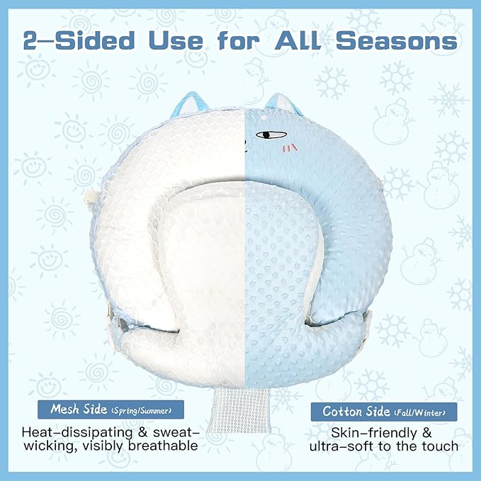 3-in-1 Multifunctional Breastfeeding Pillows, Baby Nursing Pillow with Sloped Design, Reflux Pillow for Baby, Newborn Babies Essentials Gifts (Blue)