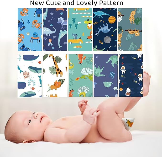 BISENKID Coral Velvet Pee Covers Baby Boy New Technology Fabric Reusable Pee Cap Diaper Changing Accessory for Boys 10 Packs