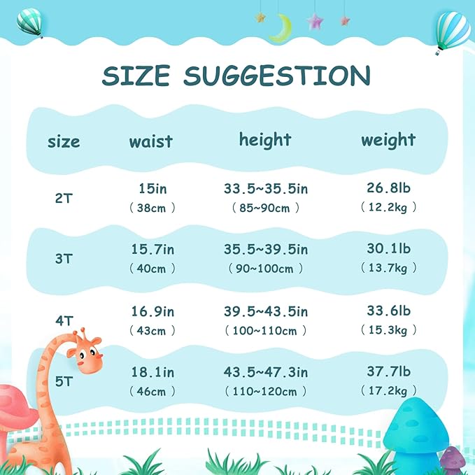 Joko Ivery 1 Teal Custom Potty Training Pants Unisex Traning Potty Panty for Girls Toddlers Boys 2T 3Pcs