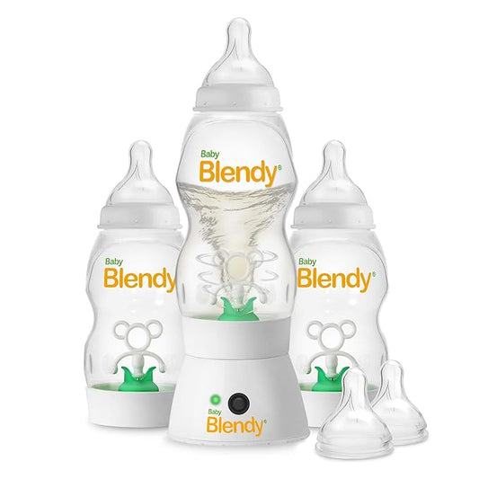 Baby Bottles - Best Infant to Toddler Milk Feeding Containers with Anti-Colic | Air Vent System - with Blender Mixer for Babies Newborns Infants Toddlers | (0-3 Months) Premium Bundle