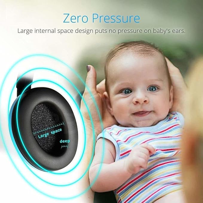 GREUS Baby Hearing Protection Safety Earmuffs Noise Reduction Adjustable 0-36Months