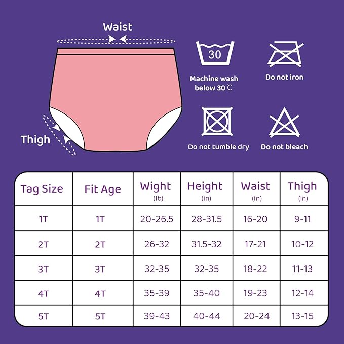 BISENKID 6 Packs Waterproof Plastic Underwear Covers for Potty Training Good Elastic Plastic Diaper Covers for Potty Training Pants and Cloth Diaper Girl 5t