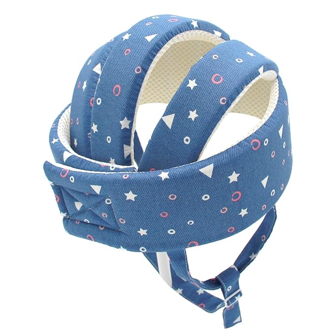 Baby Helmet Toddler Children Headguard Infant Head Cushion Protective Harnesses Cap Soft Adjustable Kid Hat Head Protector (Starry Blue)
