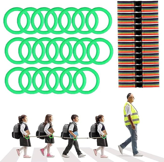 Walking Rope for Preschool - 12-Ring with Detachable Safety Line | Walking Line with Handle - Ease Teachers' Workload Efficiently| Safe Lineup & Play & Educational Aids