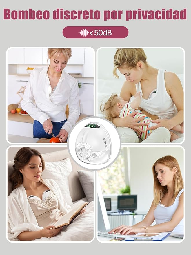 Lulia Breast Pump Hands Free, Wearable Breastfeeding Pump with 4 Mode and 9 Level, Strong Suction, Painless, Anti-Backflow, BPA Free, Portable Electric Breast Pumps with 17/19/21/24MM Flanges