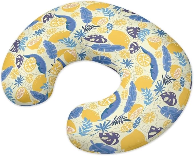 Lemon Nursing Pillow Cases 1 Pack for Breastfeeding Pillow Nursing Covers Pillow Slipcover Pillowcase Soft Fabric Fits Snug On Infant Feeding Cushion Cover Pillow Not Included