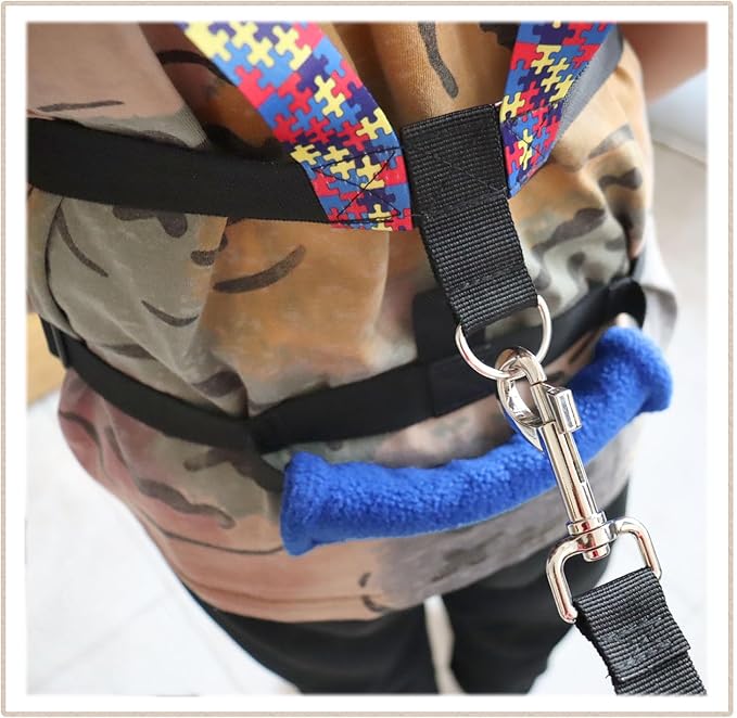 pinklilycare Walking Harness for Older Children with Quick Grab Handle and Adjustable Tether for Autism Special Needs ADHD Safety Teens Harness Autism Awareness Straps