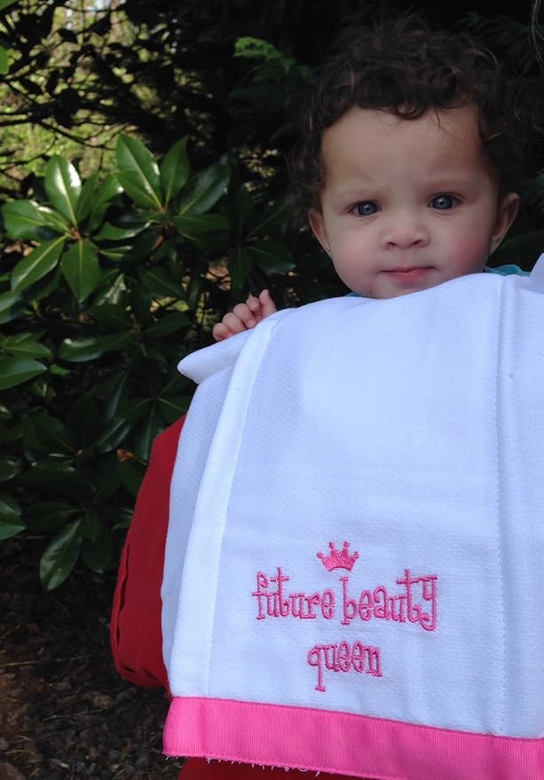 Lil Miss November Future Beauty Queen Baby Burp Bib Cloth Cotton Towel - Set of 2