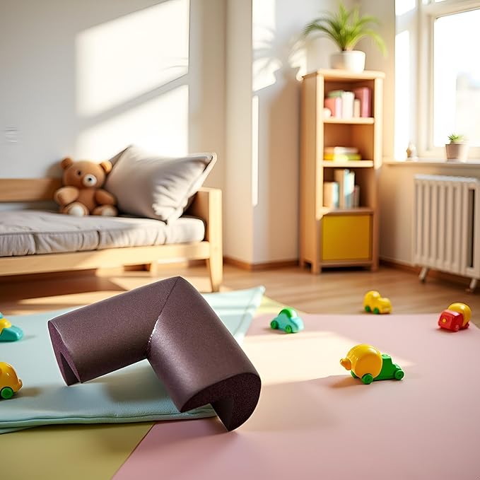 4Pcs Table Corner Protectors Edge Guards Baby, Furniture Safety Corner Edge Bumper Guard, Desk Table Corner Cushion Safe for Baby Crawling (Brown)