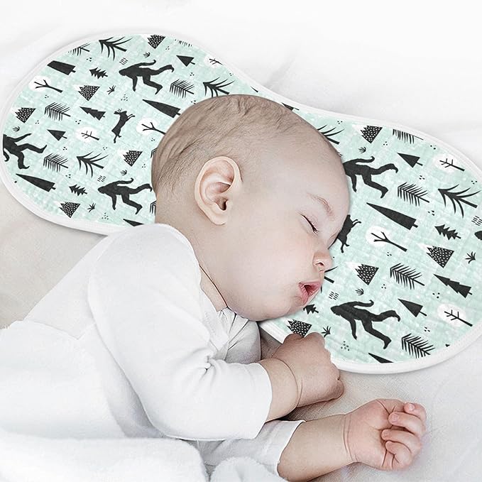 Muslin Burp Cloths for Baby Boys and Girls - 4-Pack Ultra Absorbent Bigfoot Sasquatch Muslin Washcloths, Newborn Towel, Milk Spit Up Rags, Burp Cloth Bib for Unisex, 22 x 11 Inch