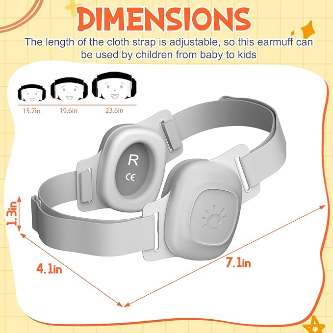Baby Ear Muffs Noise Protection – Infant Headphones Noise 25dB Cancelling for Airplanes, Travel & Fireworks Toddler Hearing Protection 0-60 Months Baby Earphones | Soft & Adjustable Newborn Earmuffs