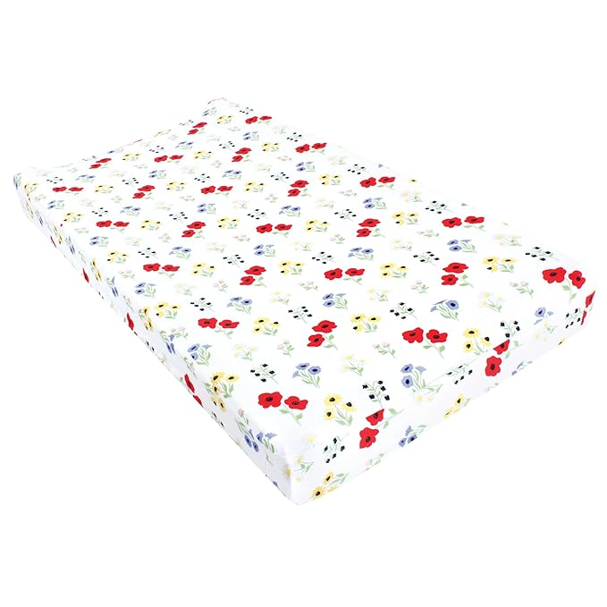 Hudson Baby Unisex Baby Changing Pad Cover, Wildflower, One Size